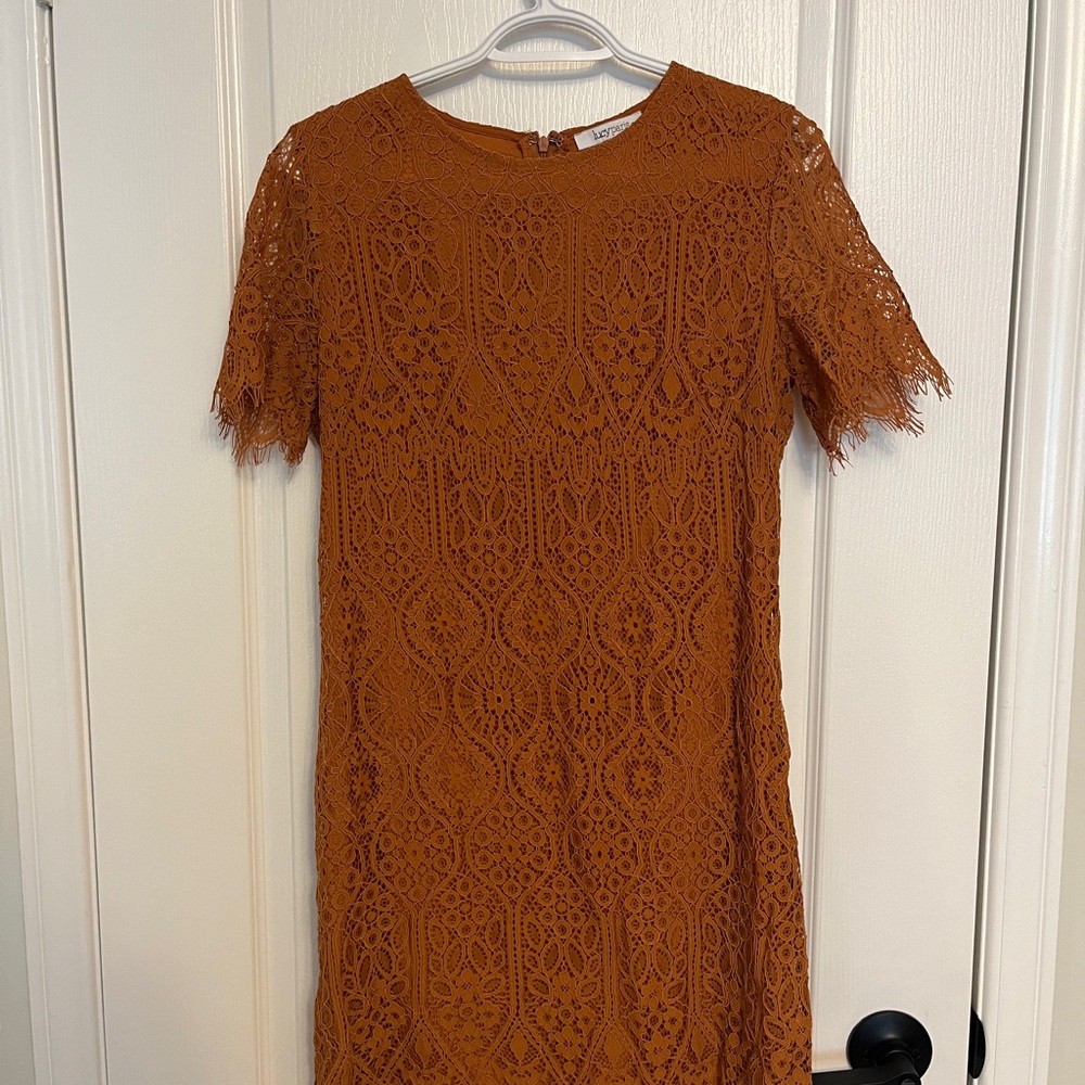 Lucy Paris Orange Sheath Mini Dress for Wedding Guest